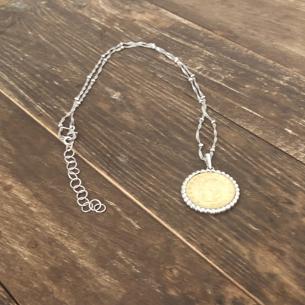 Ross-Simons Italian Genuine 20- Lira Coin Pendant